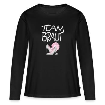 Team Braut edles Junggessellinenabschied Motiv - Frauen Premium Bio Langarmshirt - Schwarz - Vorne - Julia (174cm)