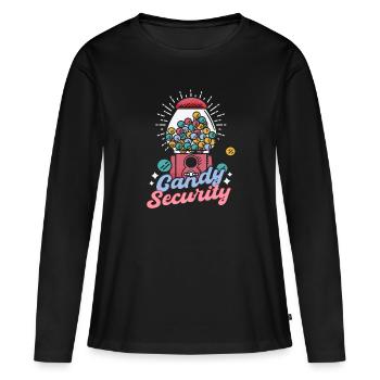 Bonbons de sécurité des bonbons - T-shirt manches longues Premium bio Femme - noir - Devant - Julia (174cm)
