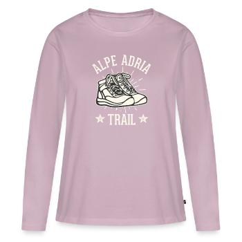 Alpenüberquerung Alpe Adria Trail Ferwanderweg - Frauen Premium Bio Langarmshirt - Altrosa - Vorne - Julia (174cm)