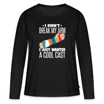 Je ne me suis pas cassé le bras, je veux juste un casting cool - T-shirt manches longues Premium bio Femme - noir - Devant - Julia (174cm)