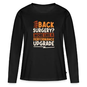 Chirurgie du dos - T-shirt manches longues Premium bio Femme - noir - Devant - Julia (174cm)