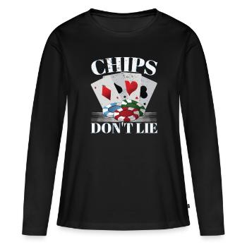 Les jetons ne mentent pas - T-shirt manches longues Premium bio Femme - noir - Devant - Julia (174cm)