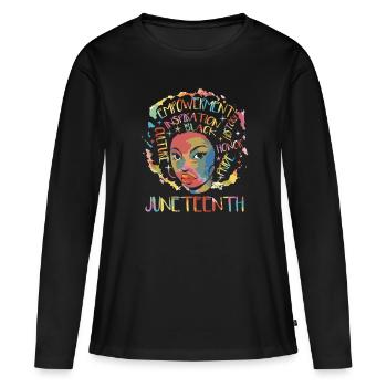 Juneteenth - Women's Premium Organic Long Sleeve Shirt - black - Front - Julia (174cm)