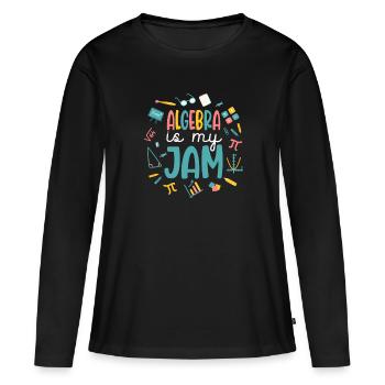 L’algèbre est ma confiture - T-shirt manches longues Premium bio Femme - noir - Devant - Julia (174cm)