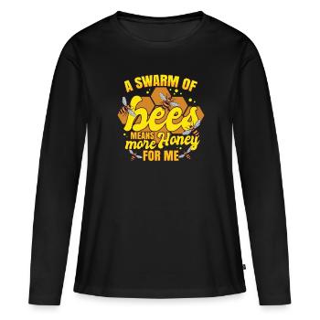 Un essaim d’abeilles signifie plus de miel pour moi - T-shirt manches longues Premium bio Femme - noir - Devant - Julia (174cm)