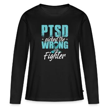 Le SSPT a choisi le mauvais combattant - T-shirt manches longues Premium bio Femme - noir - Devant - Julia (174cm)