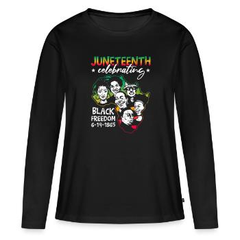 Célébration de Juneteenth - T-shirt manches longues Premium bio Femme - noir - Devant - Julia (174cm)