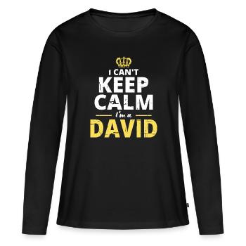Ich bin ein David - Frauen Premium Bio Langarmshirt - Schwarz - Vorne - Julia (174cm)