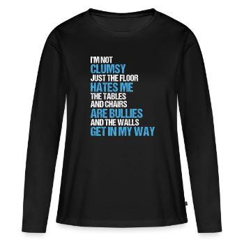 Hommes maladroits - T-shirt manches longues Premium bio Femme - noir - Devant - Julia (174cm)