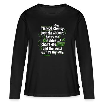 Maladroit - T-shirt manches longues Premium bio Femme - noir - Devant - Julia (174cm)