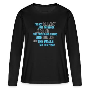 Hommes maladroits - T-shirt manches longues Premium bio Femme - noir - Devant - Julia (174cm)
