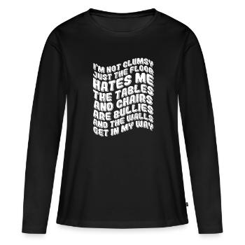 Cadeau maladroit - T-shirt manches longues Premium bio Femme - noir - Devant - Julia (174cm)