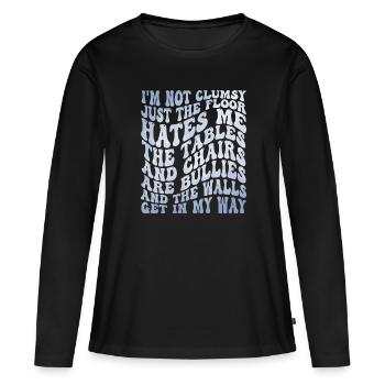 Humour maladroit maladroit humour drôle - T-shirt manches longues Premium bio Femme - noir - Devant - Julia (174cm)
