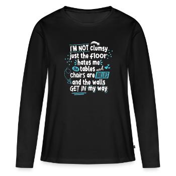 Sarcastique maladroit Ironique - T-shirt manches longues Premium bio Femme - noir - Devant - Julia (174cm)
