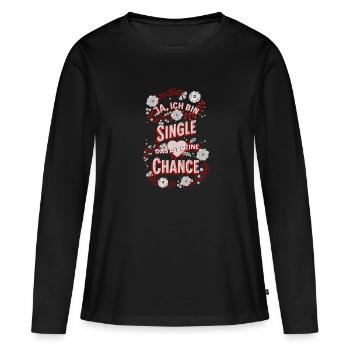 Flirter - Oui, je suis célibataire Dictons drôles - T-shirt manches longues Premium bio Femme - noir - Devant - Julia (174cm)