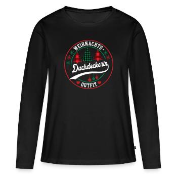 Dachdeckerin Weihnachten Zimmermann Beruf Danken - Frauen Premium Bio Langarmshirt - Schwarz - Vorne - Julia (174cm)