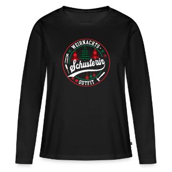 Schusterin Weihnachten Schusterei XMAS Outfit - Frauen Premium Bio Langarmshirt - Schwarz - Vorne - Julia (174cm)