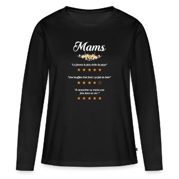 fête des mamans mams citation fleurs critique film - T-shirt manches longues Premium bio Femme - noir - Devant - Julia (174cm)