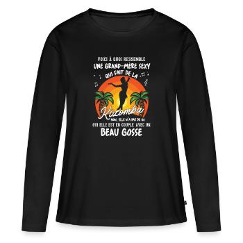 fête des grands mères danseuse kizomba sexy couple - T-shirt manches longues Premium bio Femme - noir - Devant - Julia (174cm)