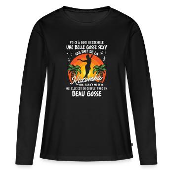 belle gosse danseuse kizomba sexy couple BG amour - T-shirt manches longues Premium bio Femme - noir - Devant - Julia (174cm)