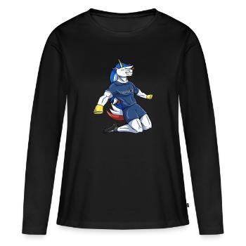 Supporter équipe de france coupe du monde football - T-shirt manches longues Premium bio Femme - noir - Devant - Julia (174cm)