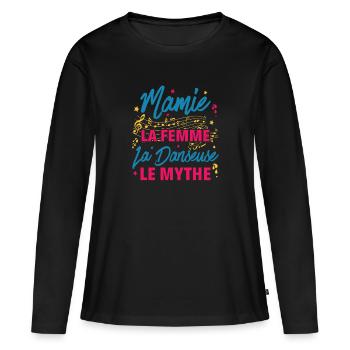 mamie la femme danseuse le mythe la légende - T-shirt manches longues Premium bio Femme - noir - Devant - Julia (174cm)