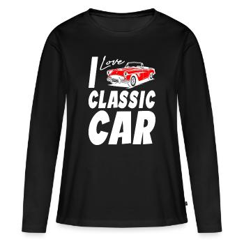 I Love Classic Car - Frauen Premium Bio Langarmshirt - Schwarz - Vorne - Julia (174cm)