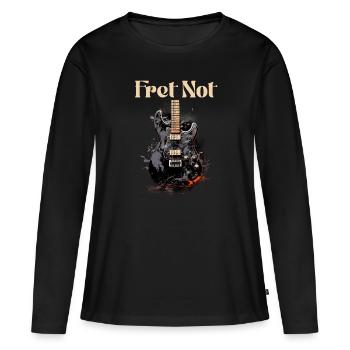 Fret Pas Drôle Citation Professeur De Guitare - T-shirt manches longues Premium bio Femme - noir - Devant - Julia (174cm)