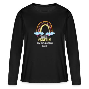 Enkelin Geburtstag Enkeltochter Mädchen Enkelkind - Frauen Premium Bio Langarmshirt - Schwarz - Vorne - Julia (174cm)