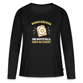 Hobbybäcker Bäcker Toast Lustig Toastbrot Backen - Frauen Premium Bio Langarmshirt - Schwarz - Vorne - Julia (174cm)