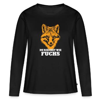 Jäger Jagen Fuchs Duftstoff Witz Jägerspruch Jagd - Frauen Premium Bio Langarmshirt - Schwarz - Vorne - Julia (174cm)