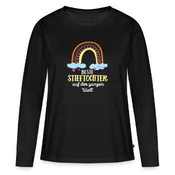 Stieftochter Geburtstag Bonus Tochter Stiefkind - Frauen Premium Bio Langarmshirt - Schwarz - Vorne - Julia (174cm)