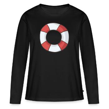 Rettungsring - Frauen Premium Bio Langarmshirt - Schwarz - Vorne - Julia (174cm)