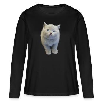Chatons - T-shirt manches longues Premium bio Femme - noir - Devant - Julia (174cm)