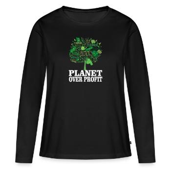 Climat Changement climatique Environnement Grève Climat - T-shirt manches longues Premium bio Femme - noir - Devant - Julia (174cm)