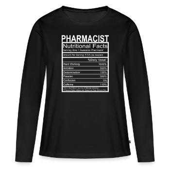 Pharmacist Nutritional Facts Poison - Women's Premium Organic Long Sleeve Shirt - black - Front - Julia (174cm)