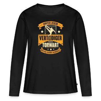 Handball Torwart Handballer Geschenk mit Tor - Frauen Premium Bio Langarmshirt - Schwarz - Vorne - Julia (174cm)