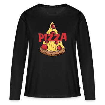 Pizza - Pizza Share - Women's Premium Organic Long Sleeve Shirt - black - Front - Julia (174cm)