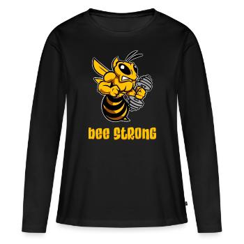 Bee strong - T-shirt manches longues Premium bio Femme - noir - Devant - Julia (174cm)