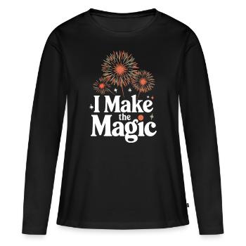Pyrotechnie Feux d’artifice Pyrotechnie - T-shirt manches longues Premium bio Femme - noir - Devant - Julia (174cm)
