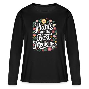 Végétarien Végétalien Végétarien Végétarien - T-shirt manches longues Premium bio Femme - noir - Devant - Julia (174cm)