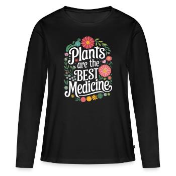 Végétarien Végétalien Végétarien Végétarien - T-shirt manches longues Premium bio Femme - noir - Devant - Julia (174cm)