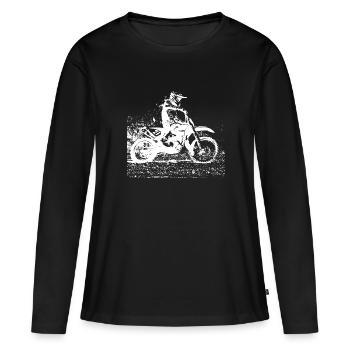 enduro négatif - T-shirt manches longues Premium bio Femme - noir - Devant - Julia (174cm)