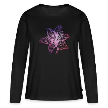 Edelweiß - Frauen Premium Bio Langarmshirt - Schwarz - Vorne - Julia (174cm)