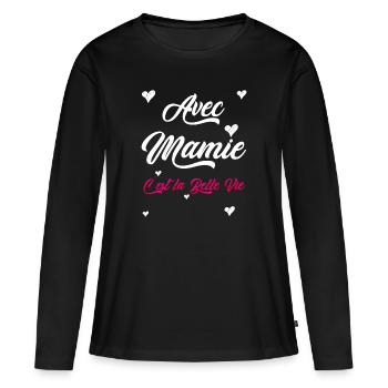 Granny Love Grandma - Women's Premium Organic Long Sleeve Shirt - black - Front - Julia (174cm)