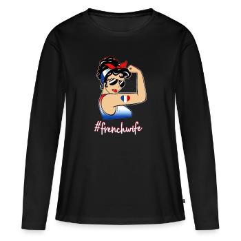 France Vintage Women's Flag Tricolor Sport - Women's Premium Organic Long Sleeve Shirt - black - Front - Julia (174cm)