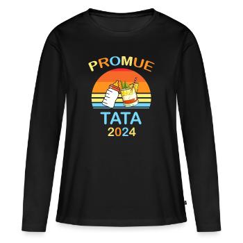 Tata et Nièce Biberon Cocktail Annonce Grossesse - T-shirt manches longues Premium bio Femme - noir - Devant - Julia (174cm)