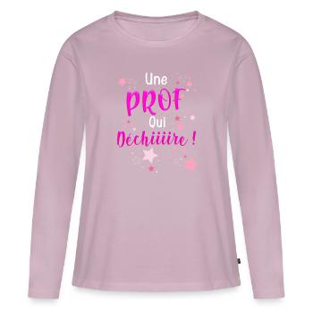 Schönes Geschenk von den Stars, Frau, Lehrerin, die rockt - Frauen Premium Bio Langarmshirt - Altrosa - Vorne - Julia (174cm)