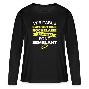 Véritable Supportrice Rochelaise Les Autres - T-shirt manches longues Premium bio Femme - noir - Devant - Julia (174cm)