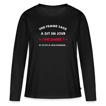 Ich gehe in den Ruhestand, Ex-Kollegin, Ehefrau - Frauen Premium Bio Langarmshirt - Schwarz - Vorne - Julia (174cm)